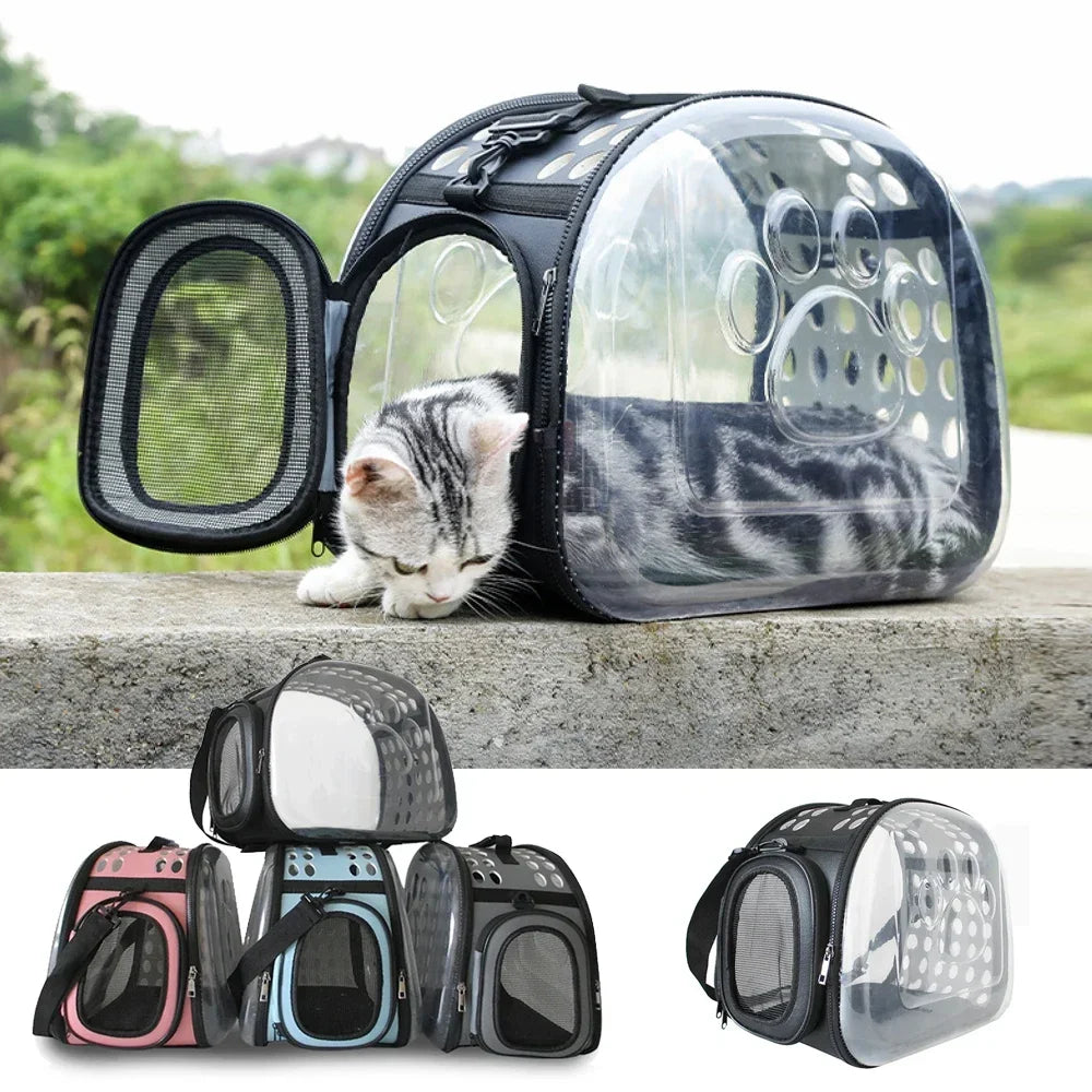 Transparent & Foldable Cat Carrier Bag - The Pet Reset