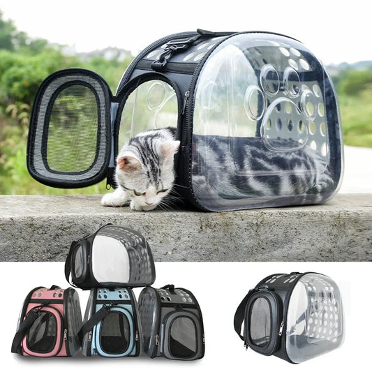 Transparent & Foldable Cat Carrier Bag - The Pet Reset