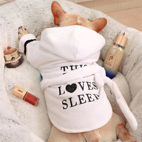 Hooded Pajamas Dog Bathrobe - The Pet Reset