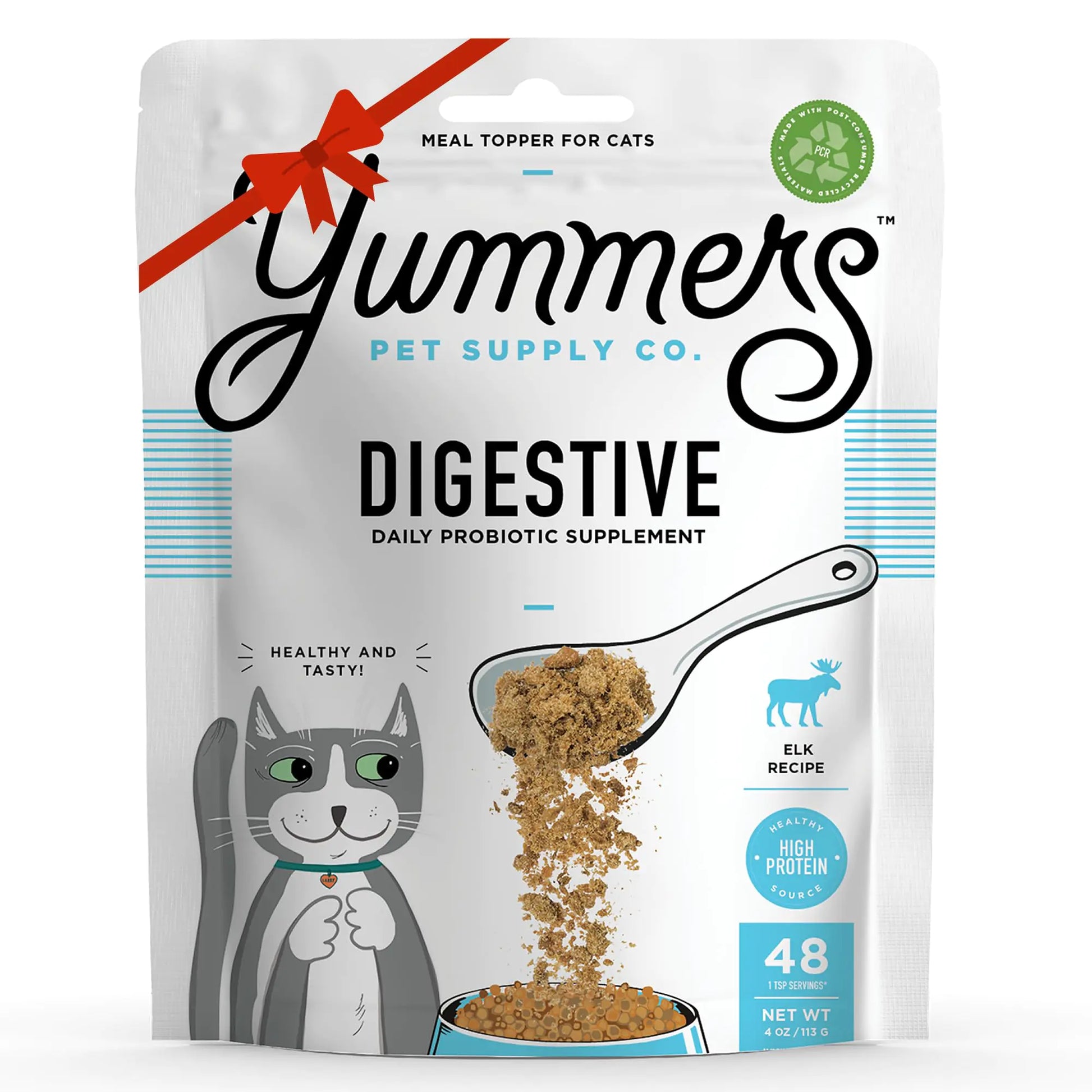Yummers Premium Digestive Suppment for Cats Daily Probiotic Supplement Elk Recipe 4 oz. - Cat Food Toppers - Cat Food Supplement Toppers - Cat Food Topper Supplement - Cat Probiotics - The Pet Reset