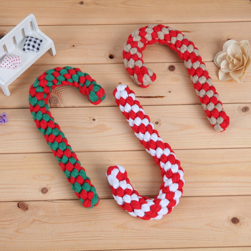 Cotton Rope Christmas Canes - The Pet Reset