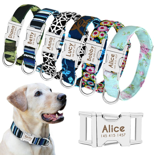 Personalized Nylon Pet Tag Collar - The Pet Reset