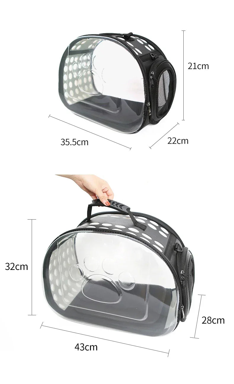 Transparent & Foldable Cat Carrier Bag - The Pet Reset