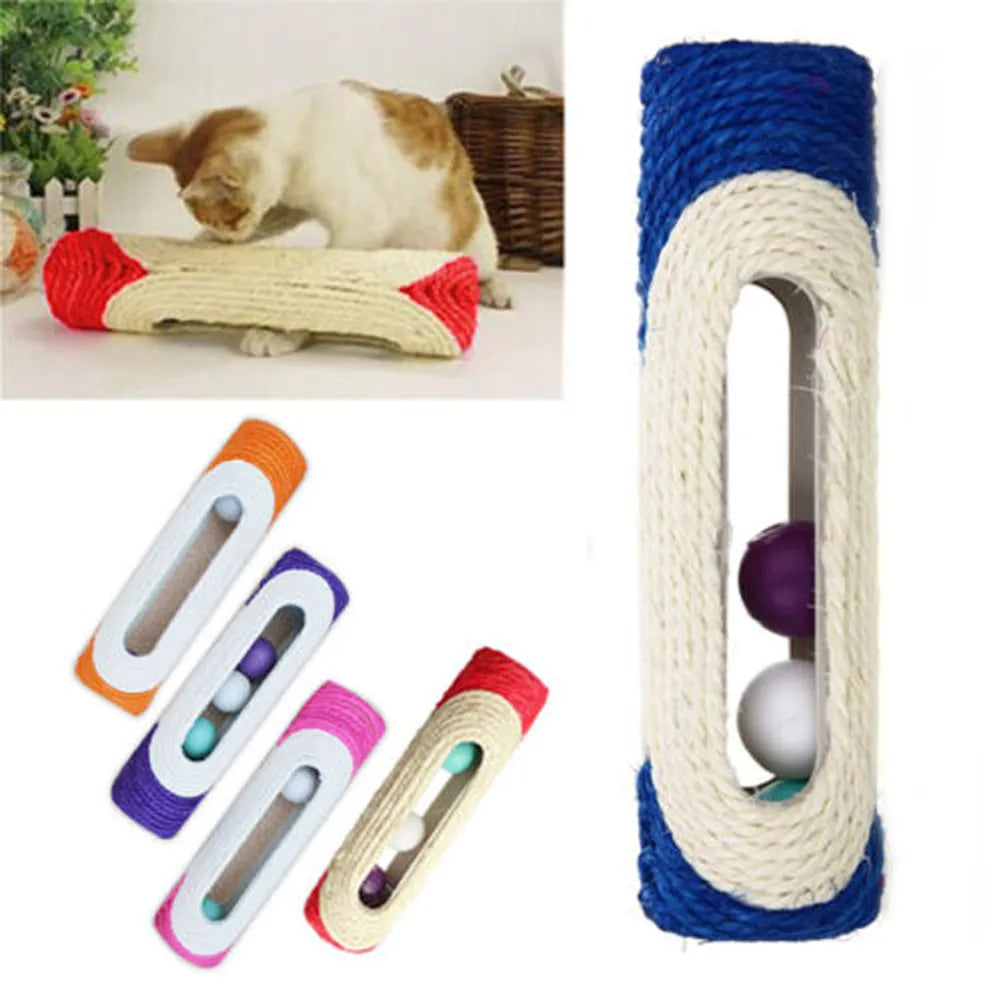 Sisal Scratching Post with Trapped Balls - The Pet Reset