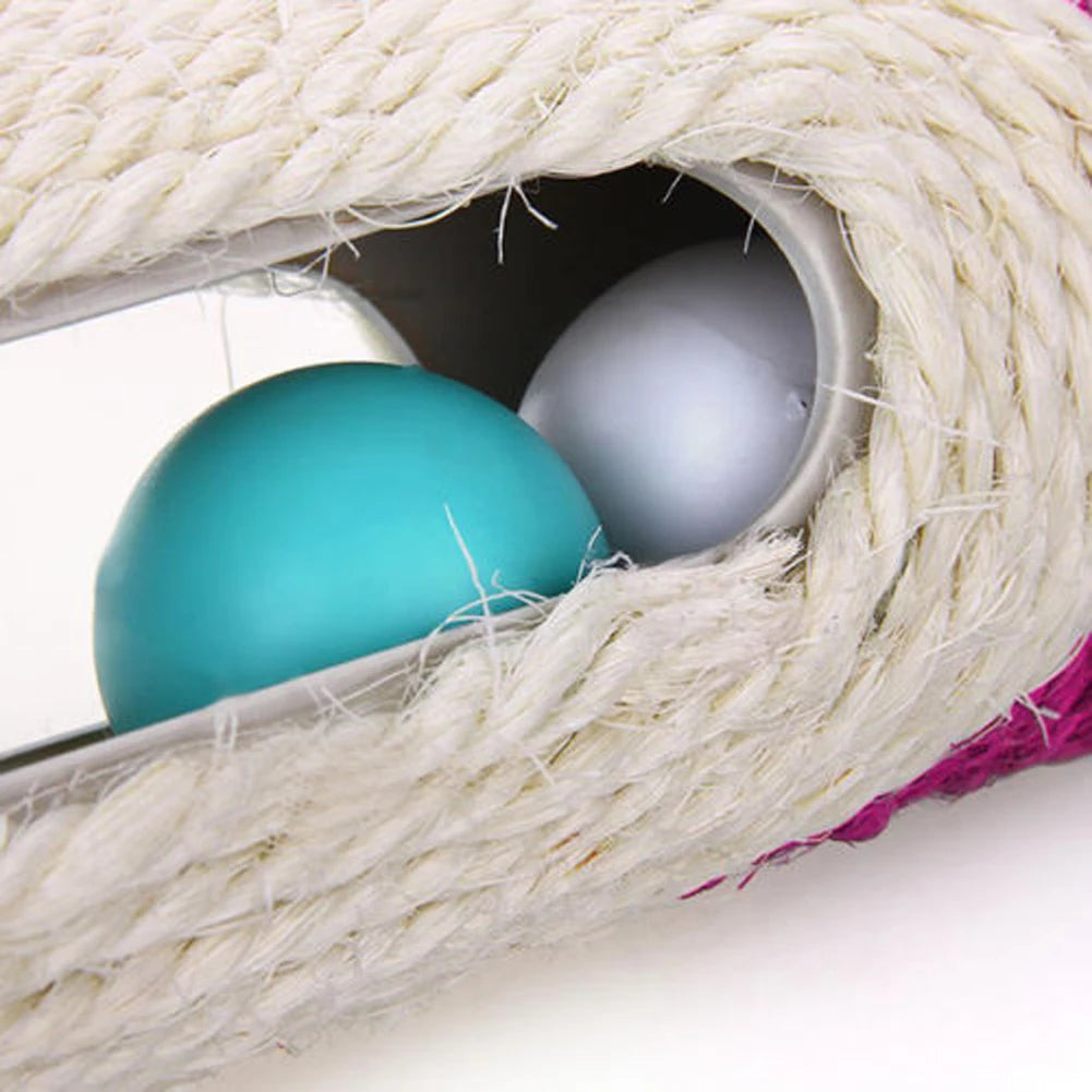 Sisal Scratching Post with Trapped Balls - The Pet Reset