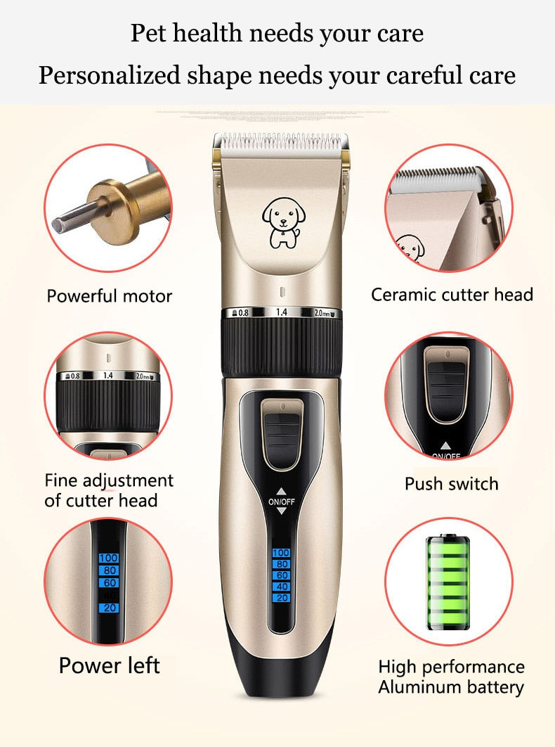 Professional Grooming Clipper Kit With USB Rechargeable - The Pet Reset