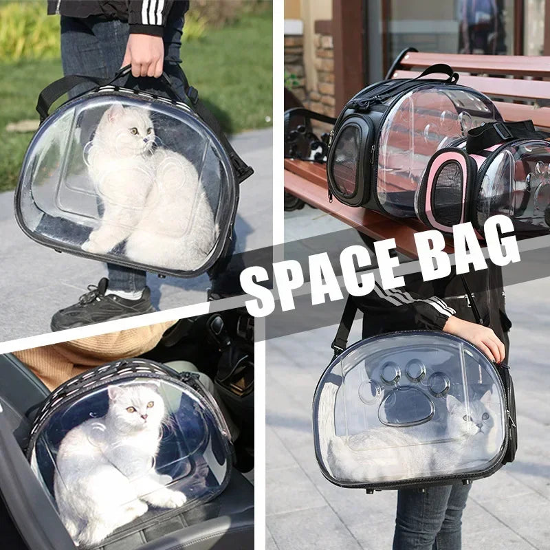 Transparent & Foldable Cat Carrier Bag - The Pet Reset