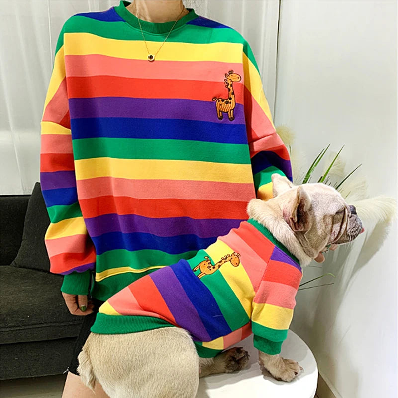 Rainbow Pet Matching Sweater - The Pet Reset