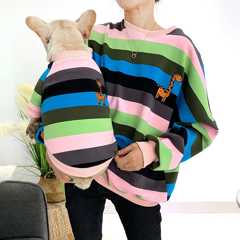 Rainbow Pet Matching Sweater - The Pet Reset