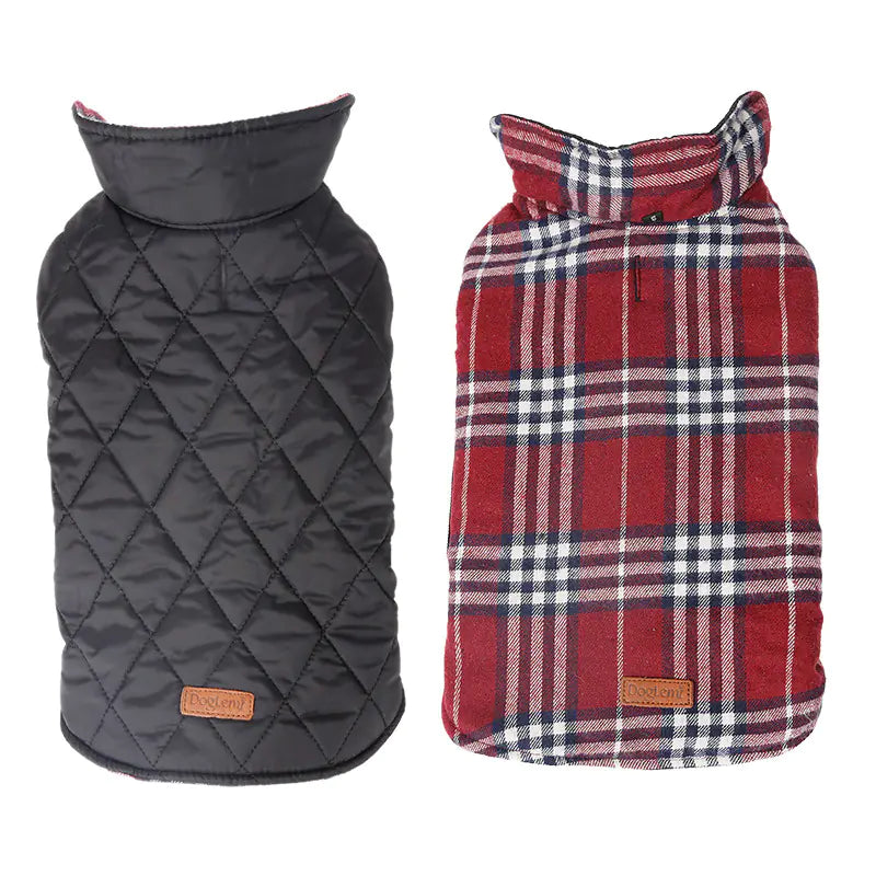 Waterproof Reversible Plaid Dog Jacket - The Pet Reset