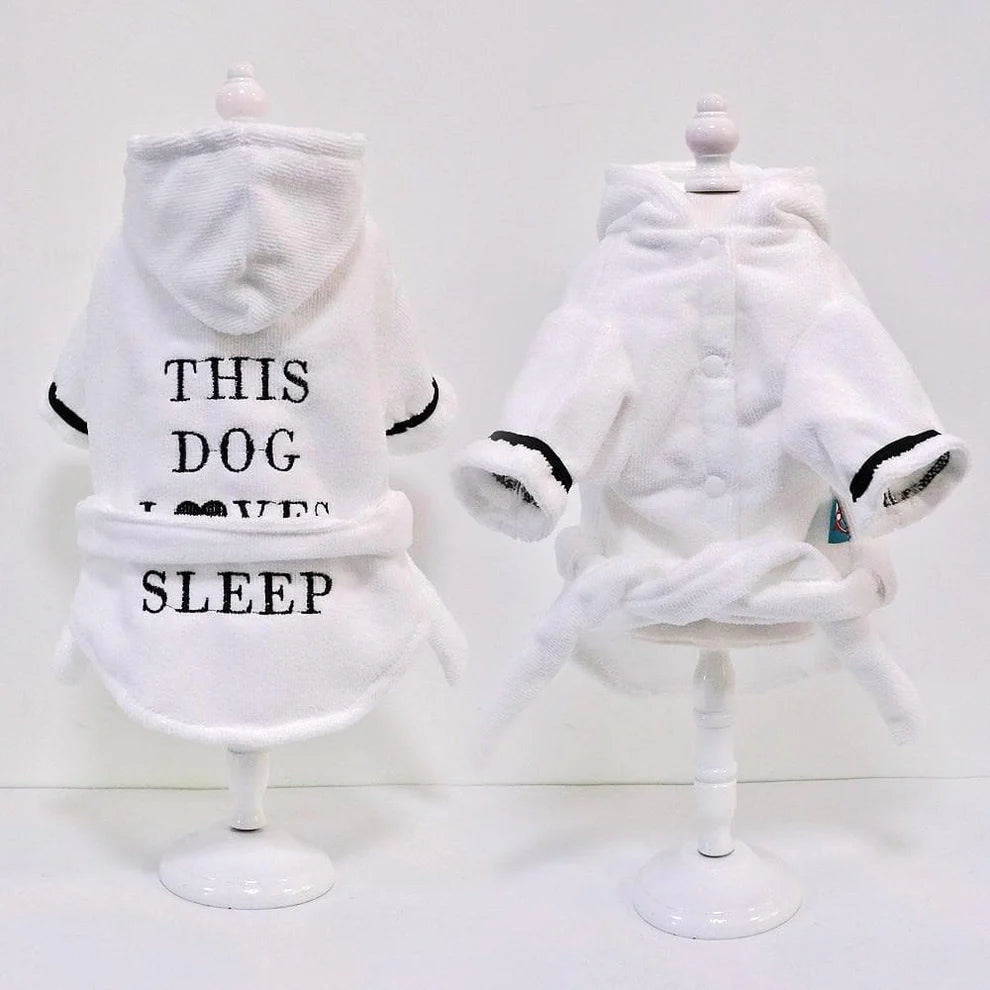 Hooded Pajamas Dog Bathrobe - The Pet Reset