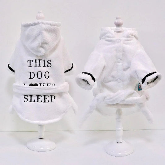 Hooded Pajamas Dog Bathrobe - The Pet Reset