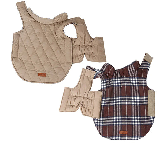 Waterproof Reversible Plaid Dog Jacket - The Pet Reset