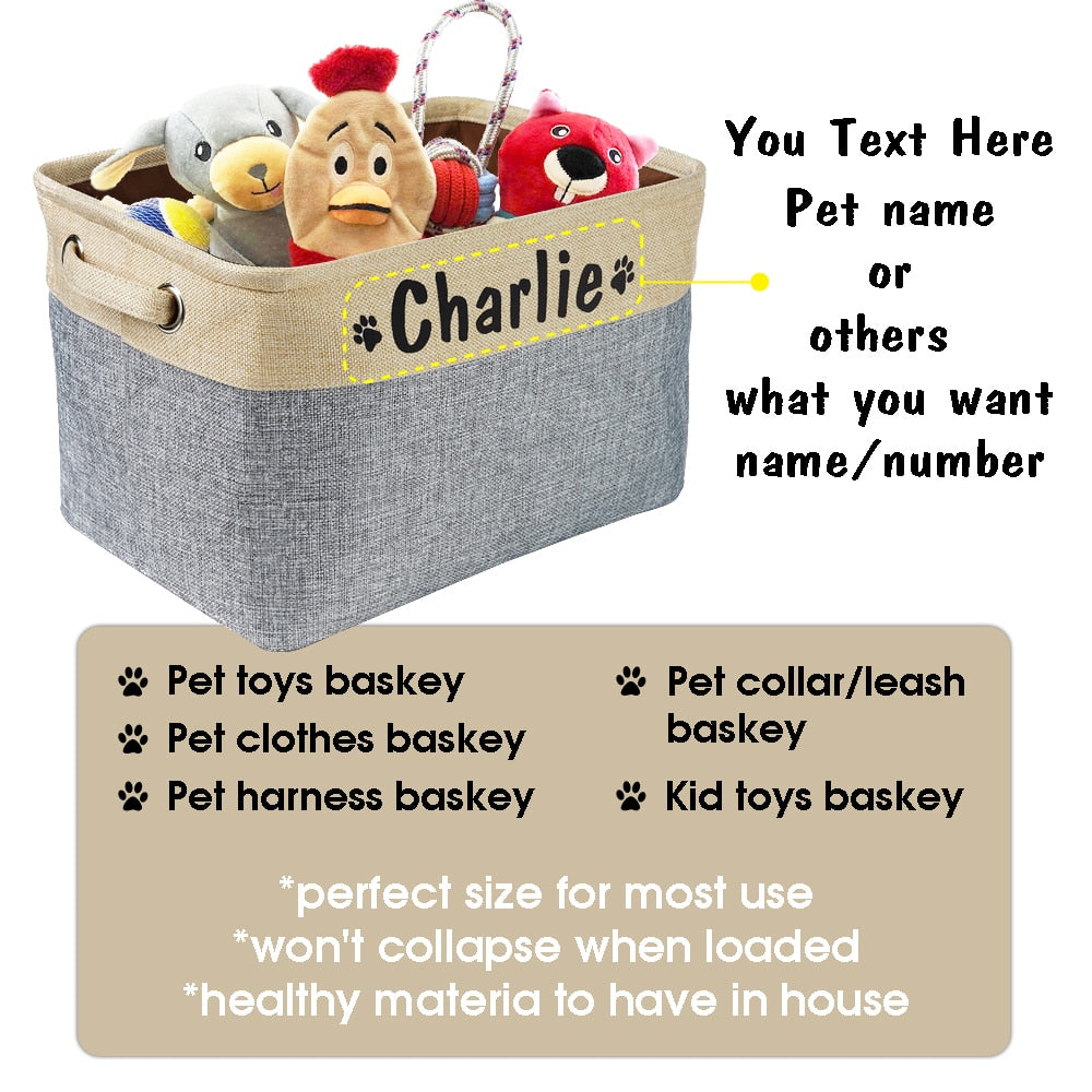 Customized Foldable Pet Toys Linen Storage Bin