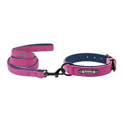 Personalized Leather Collar & Leash Set