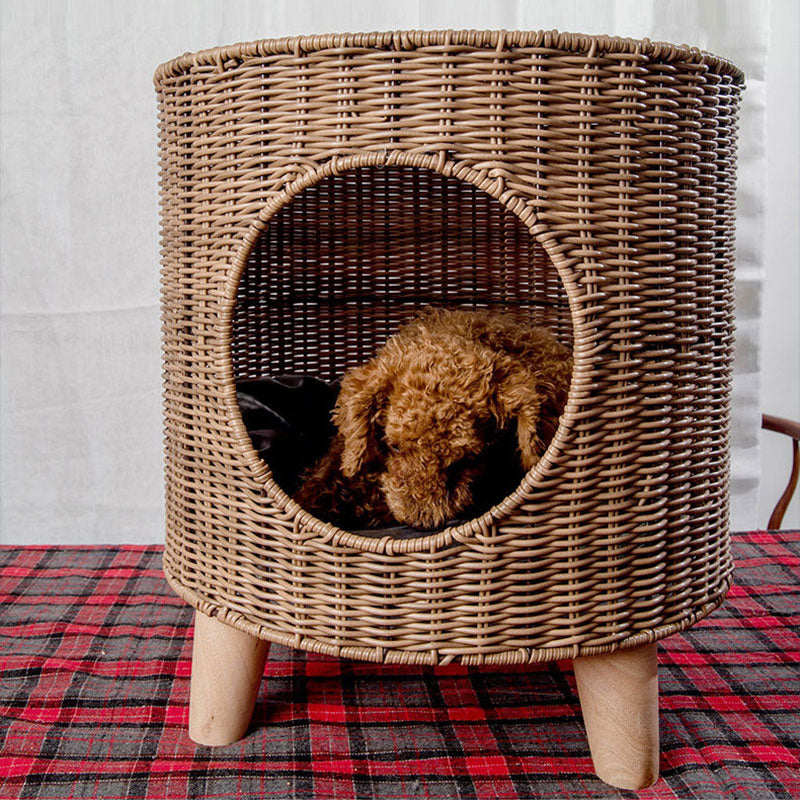 Cane Woven Cat Kennel - The Pet Reset