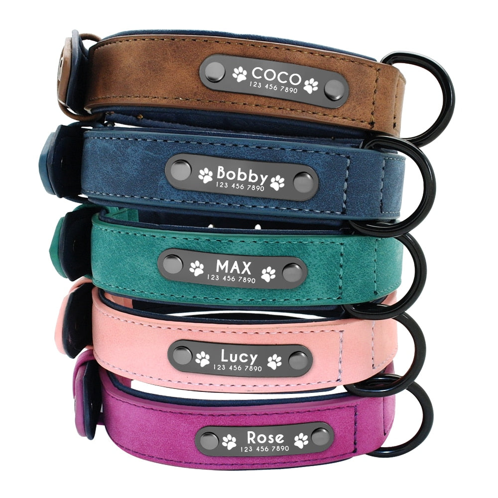 Personalized Leather Collar & Leash Set