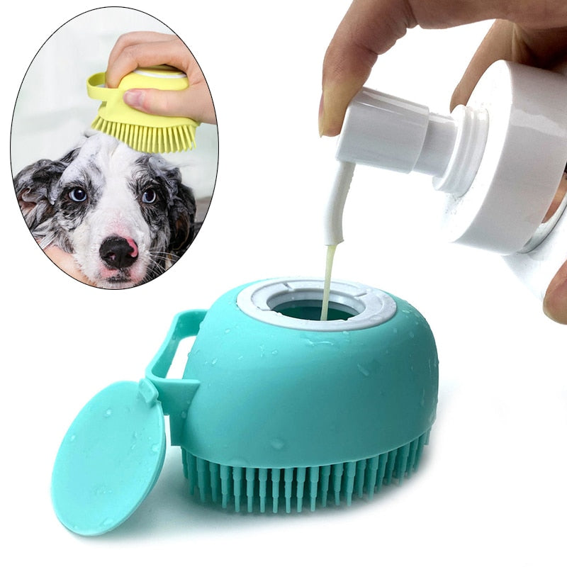 All in One Soft Safety Silicone Bath Brush for Dogs and Cats - The Pet Reset