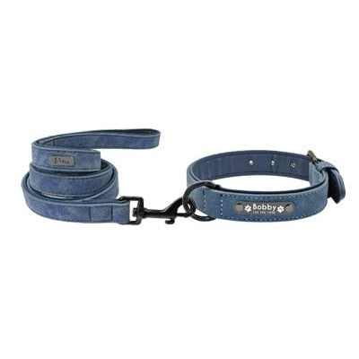 Personalized Leather Collar & Leash Set