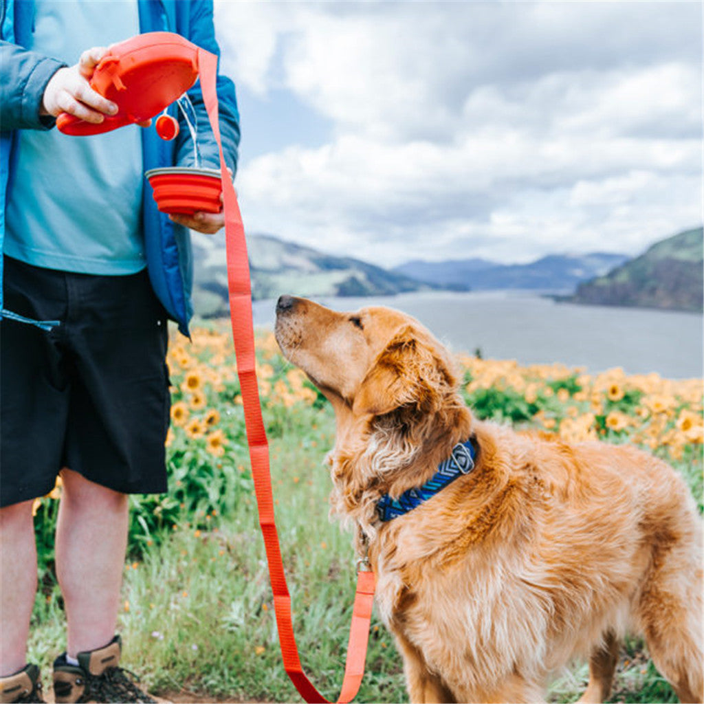 3 in 1 Multi Function Dog Leash With Built-in Water Bottle Bowl & Waste Bag Dispenser - The Pet Reset